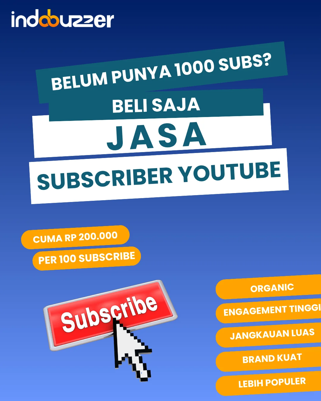 Belum Punya 1000 Subscriber? Beli Jasa Subscriber Youtube Indobuzzer