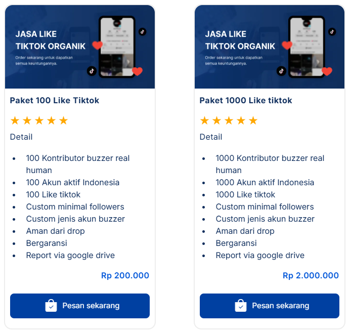 harga jasa like tiktok
