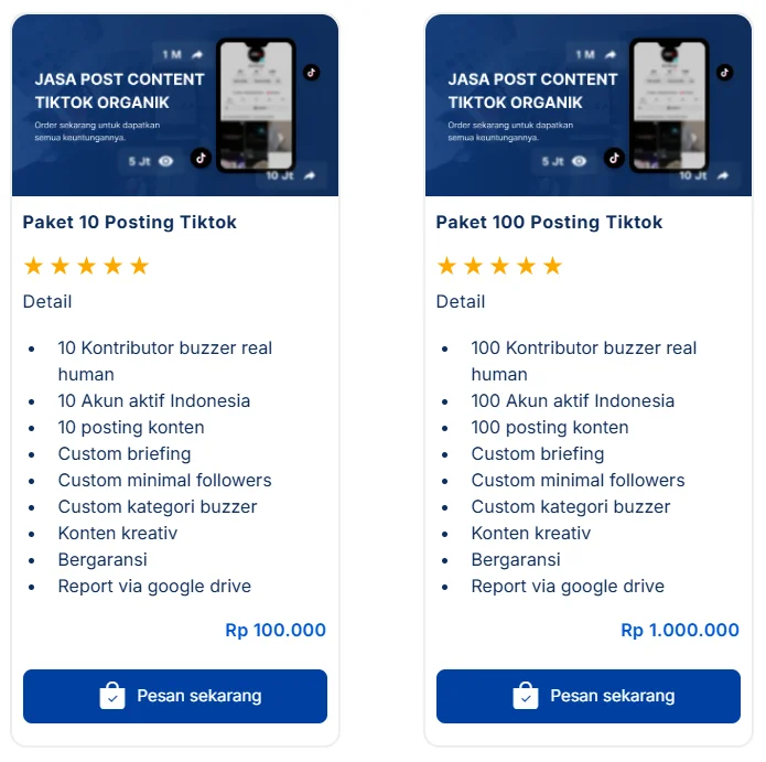 harga jasa posting tiktok